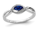 1/4 Carat (ctw) Blue Sapphire Ring in 14K White Gold